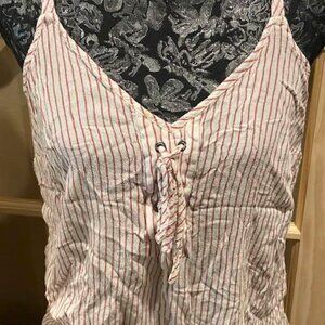 LAST CALL!! Torrid Pinstripe Lace-front Tank Top, Size 1